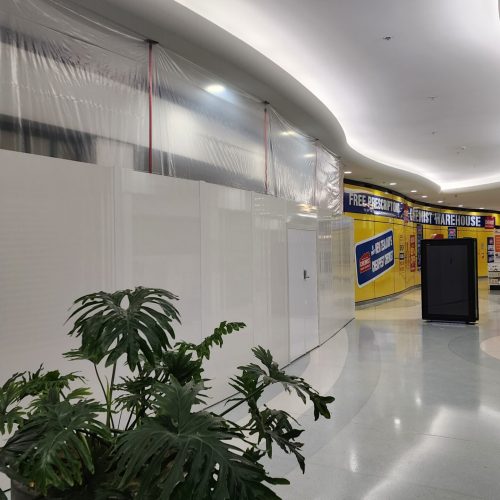 Interior Freestanding Hoarding with ZipWall Screening