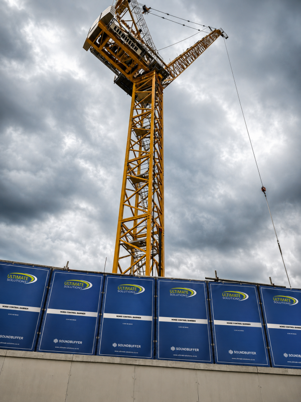 Ultimate Sound Reduction Curtains in use at a construction site